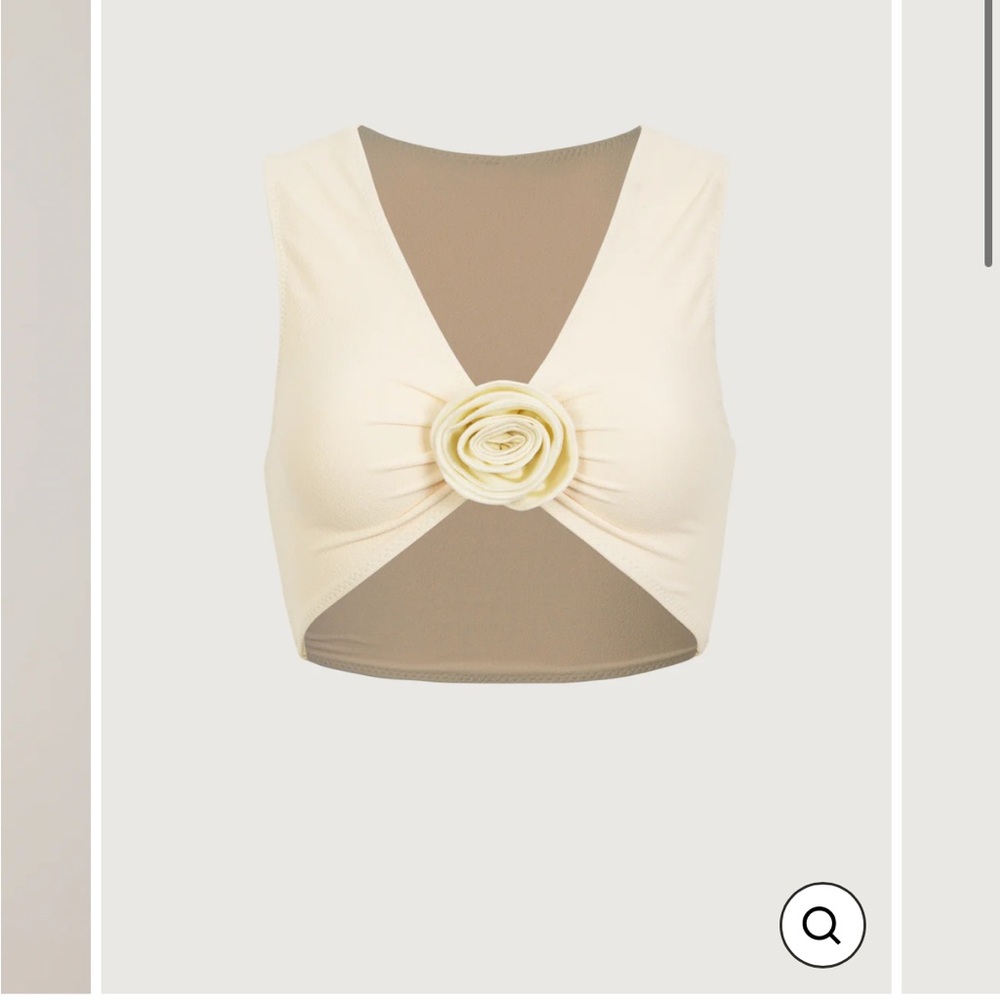 ROSETTE TANK TOP (FAUX SUEDE CREAM/CREAM) - Size Small Same Los Angeles